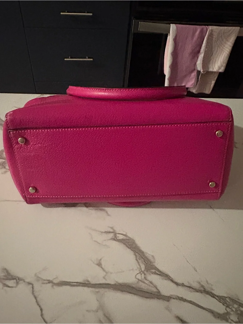 Kate Spade New York Hot Pink Leather Tote Shoulder Bag